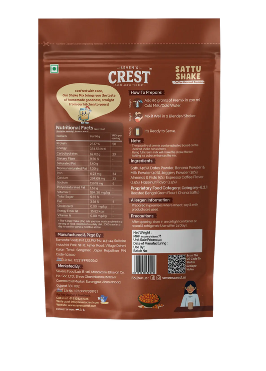 Coffee Hazelnut Sattu Shake Premix