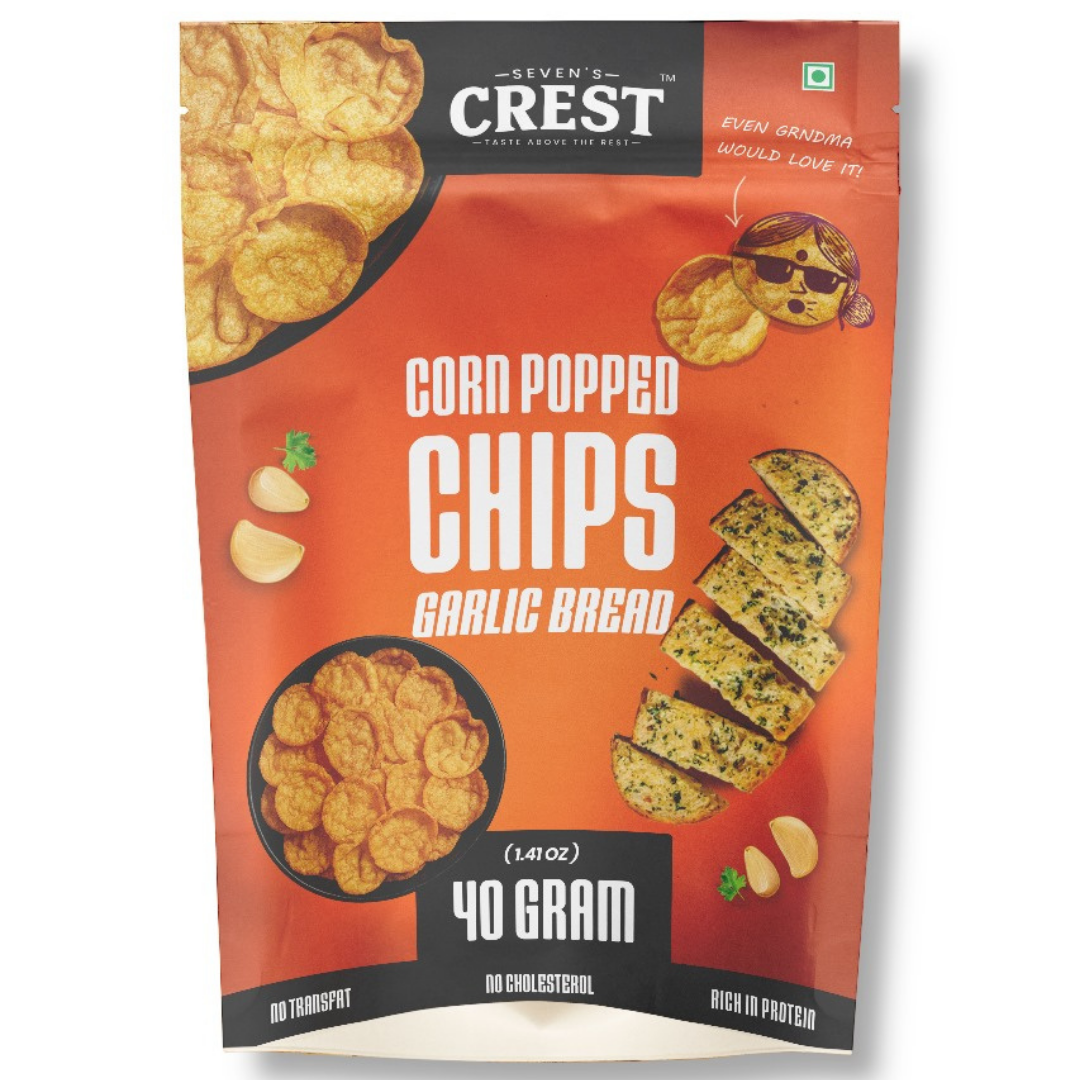 Corn Popped Chips- Garlic Bread- 40g