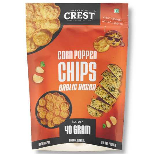 Corn Popped Chips- Garlic Bread- 40g